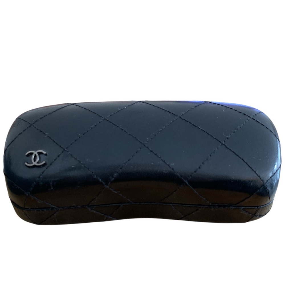 CHANEL Black Quilted Clamshell Sunglasses Case
